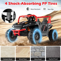 12V Kids Ride On Off Road UTV with Parent Remote, 3 Speeds, Shock Absorbing Tyres, USB and MIC Port, 40 in, Black