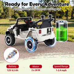 12V Kids Ride On Truck with 4 Wheel Suspension, Parent Remote, 3 Speeds and Emergency Brake, 66 lb, Black Trim