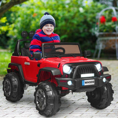 12V Kids Ride On Truck with Double Magnetic Doors, 2.4G Parent Remote, 3 Speeds and Spring Suspension, 66 lb, Red