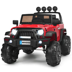 12V Kids Ride On Truck with Double Magnetic Doors, 2.4G Parent Remote, 3 Speeds and Spring Suspension, 66 lb, Red