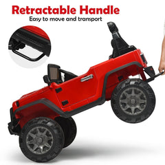 12V Kids Ride On Truck with Double Magnetic Doors, 2.4G Parent Remote, 3 Speeds and Spring Suspension, 66 lb, Red