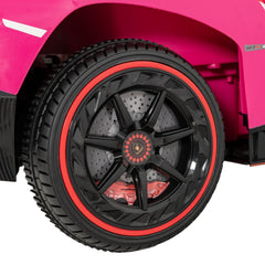 12V Licensed Lamborghini 4WD Kids Ride On Sports Car with 2.4G Remote, Spring Suspension and USB, 66 lb, Pink