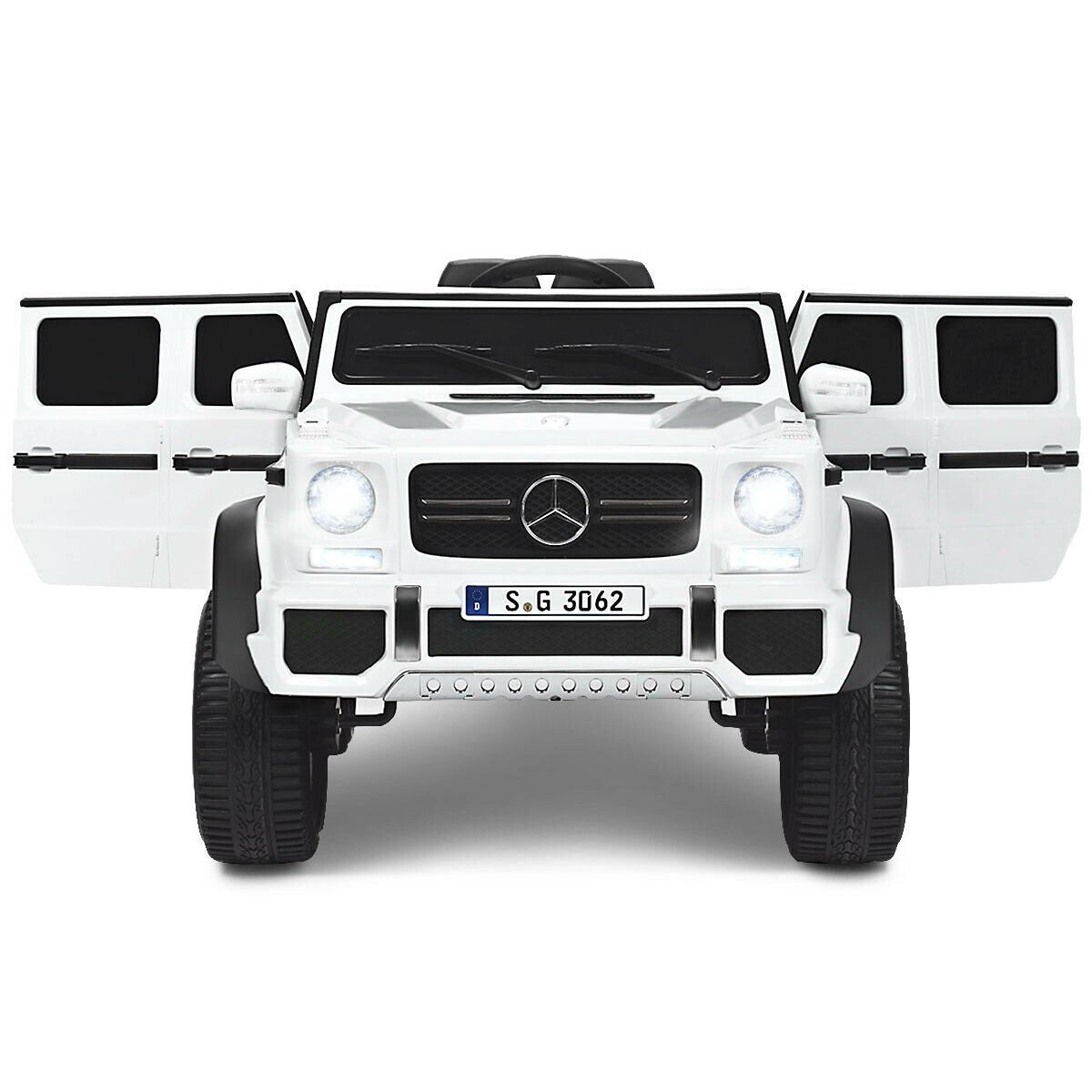 12V Licensed Mercedes-Benz Maybach Kids Ride On Car with USB, TF and AUX, 2.4G Remote and Four Wheel Springs, 66 lb, White