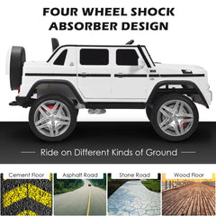 12V Licensed Mercedes-Benz Maybach Kids Ride On Car with USB, TF and AUX, 2.4G Remote and Four Wheel Springs, 66 lb, White
