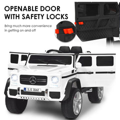 12V Licensed Mercedes-Benz Maybach Kids Ride On Car with USB, TF and AUX, 2.4G Remote and Four Wheel Springs, 66 lb, White