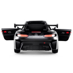 12V Licensed Mercedes-AMG GT3 Kids Ride On Car with Upward Doors, 3 Point Belt and 3 Speed Remote, 55 lb, Black