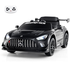 12V Licensed Mercedes-AMG GT3 Kids Ride On Car with Upward Doors, 3 Point Belt and 3 Speed Remote, 55 lb, Black