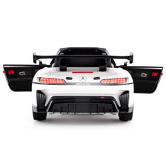 12V Licensed Mercedes-AMG GT3 Kids Ride On Car with Carry Handle, Transport Wheels and 3 Speed Remote, 55 lb, White
