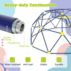 13.3 FT Climbing Dome Geometric Dome Climber with Extended Wavy Slide and 2 Rest Platforms-Multicolor