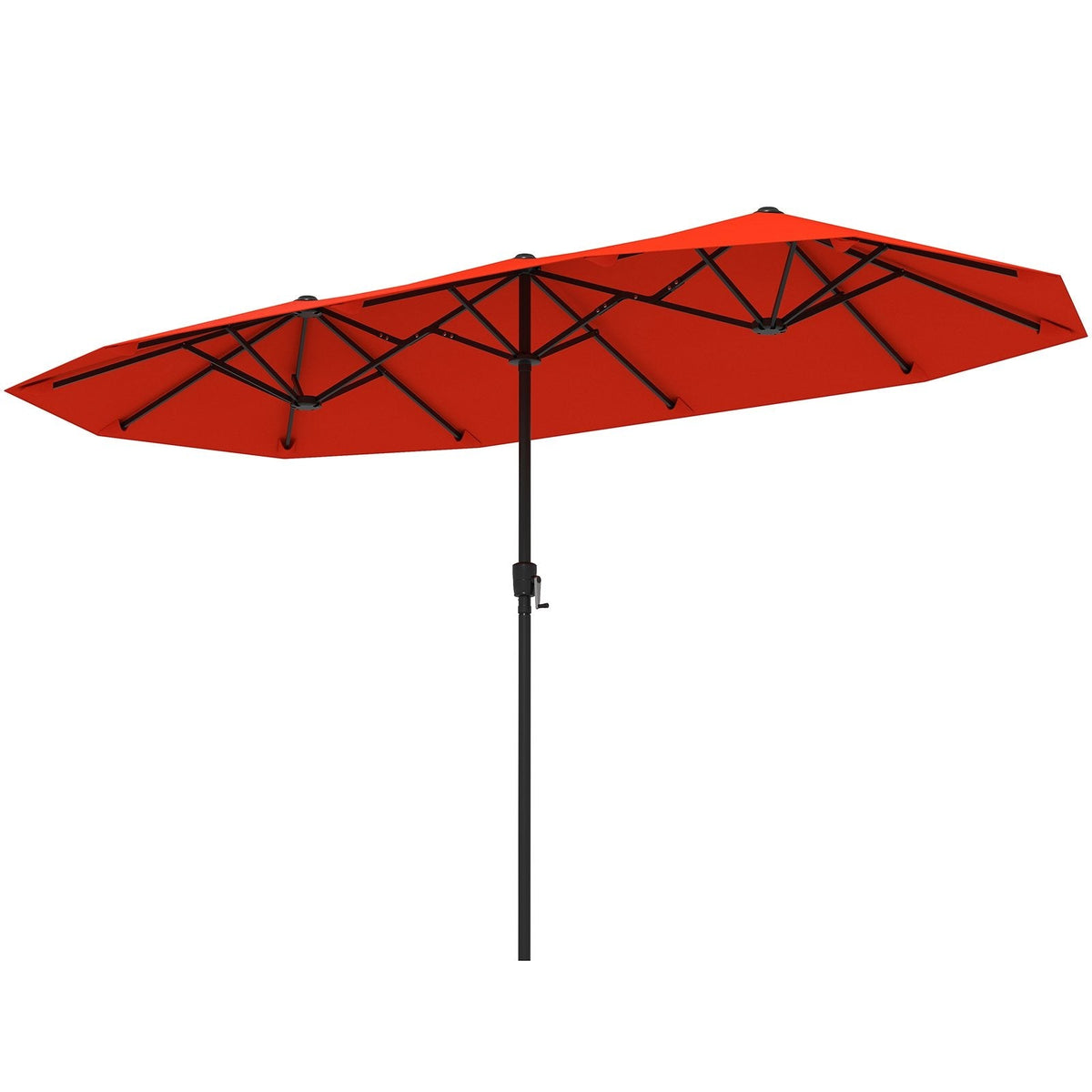 13 FT Large Patio Umbrella Outdoor Double-Sided Table Market Umbrella with Crank Handle-Orange