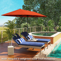 13 FT Large Patio Umbrella Outdoor Double-Sided Table Market Umbrella with Crank Handle-Orange