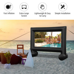 14-20 Feet Inflatable Outdoor Movie Projector Screen with Blower and Carrying Bag-16 ft