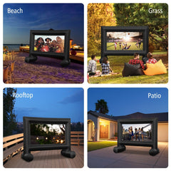 14-20 Feet Inflatable Outdoor Movie Projector Screen with Blower and Carrying Bag-16 ft
