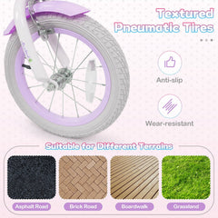 14 Inch Girls Bike with Basket, Ribbons and Mudguards, Mermaid Theme, Lilac