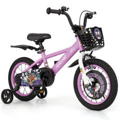 14 Inch Kids Bike with Adjustable Handlebar and Saddle, Lilac