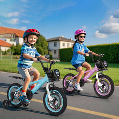 14 Inch Kids Bike with Adjustable Handlebar and Saddle, Lilac