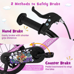 14 Inch Kids Bike with Adjustable Handlebar and Saddle, Lilac