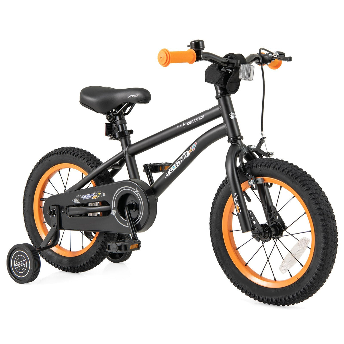 14 Inch Kids Sport Bike with Adjustable Seat and Removable Training Wheels, Black
