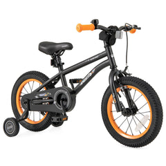 14 Inch Kids Sport Bike with Adjustable Seat and Removable Training Wheels, Black