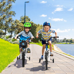 14 Inch Kids Bike with 2 Training Wheels and Basket for Ages 3 to 5, Blue
