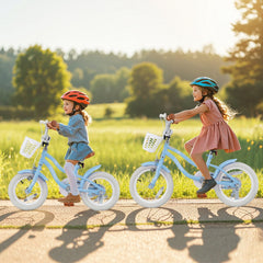 14 Inch Kids Bike with Adjustable Handlebar and Seat for Ages 3 to 5, Light Blue