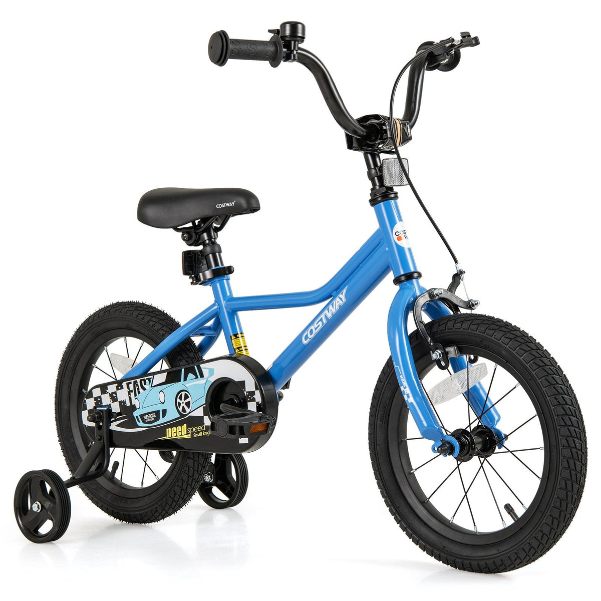 14 Inch Kids Bike with Removable Training Wheels and Air Tires, Blue
