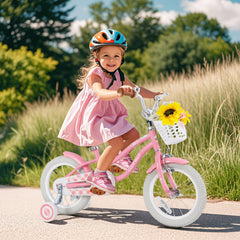 14 Inch Kids Bike with Training Wheels and Basket for Boys and Girls Ages 3 to 5