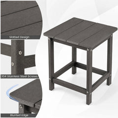 14 Inch Square Weather-Resistant Adirondack Side Table-Gray
