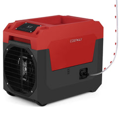 140 Pint Commercial Dehumidifier with Pump and 16.5 ft Hose, Auto Defrost, 55.5 lb, Red and Black