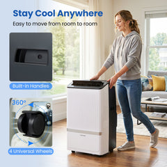 14000 BTU WiFi Portable Air Conditioner with Dehumidifier and 24H Timer, 750 sq ft, Black