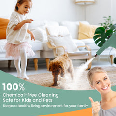 1400W Handheld Steam Cleaner with 14-Piece Accessory Kit and Child Lock-Green