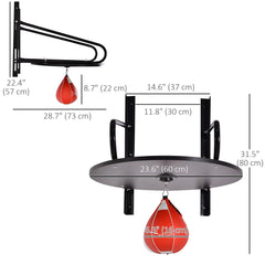 Wall-mounted Speed Bag Boxing Platform with Adjustable Height