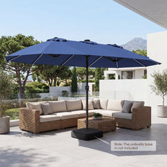 15.5FT Extra-Large Patio Umbrella 12 Reinforced Metal Ribs-Navy