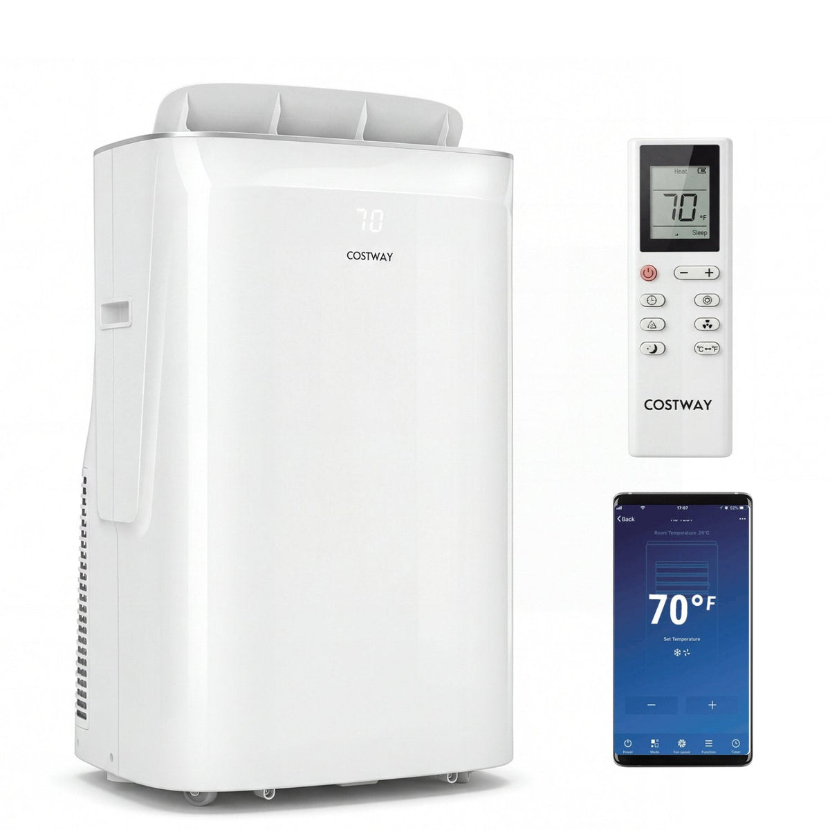 15000 BTU Inverter Portable Air Conditioner, Smart WiFi, Cooling and Heating, CEER 10
