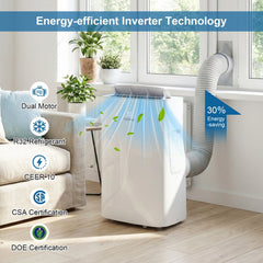15000 BTU Inverter Portable Air Conditioner, Smart WiFi, Cooling and Heating, CEER 10