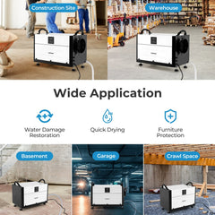 155 Pint Crawl Space Dehumidifier, 57 Pints DOE, CSA Certified, 1900 Sq Ft, 237 CFM, White