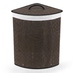 15 Gal Capacity Bamboo Laundry Hamper with Removable Liner-Black