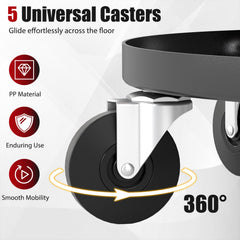 16.5 inches-22 inches Adjustable Height Seat Rolling Mechanic Stool with Wheels-Red