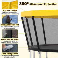 16 FT Outdoor Trampoline ASTM Compliant Recreational Trampoline with Non-Slip Ladder-Yellow