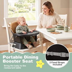 16-in-1 Baby High Chair with Activity Center and Booster Seat for Babies and Toddlers-Black