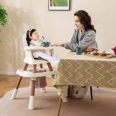 16-in-1 Baby High Chair with Activity Center and Booster Seat for Babies and Toddlers-White