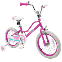 16 Inch Kids Bike with Detachable Training Wheels and Reflectors, Pink
