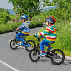 16 Inch Magnesium Alloy Kids Bike with Disc Brakes and Training Wheels, Black