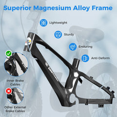 16 Inch Magnesium Alloy Kids Bike with Disc Brakes and Training Wheels, Black