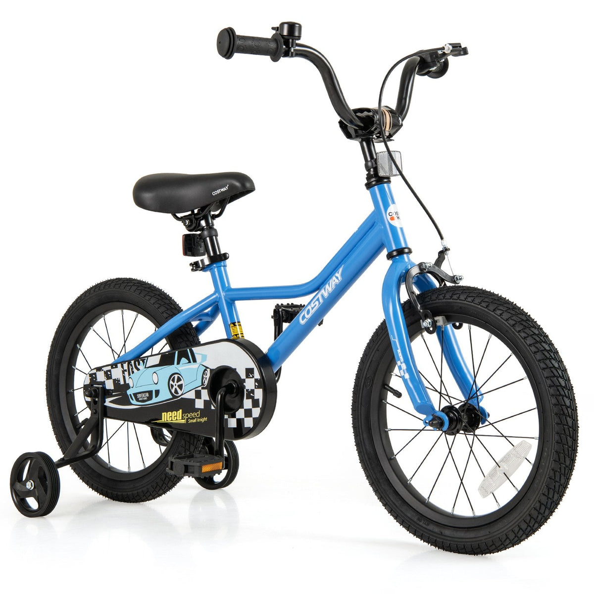16 Inch Kids Bike with Removable Training Wheels and Air Tires, Blue