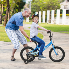 16 Inch Kids Bike with Removable Training Wheels and Air Tires, Blue