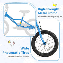 16 Inch Kids Bike with Removable Training Wheels and Air Tires, Blue