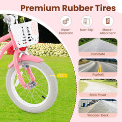 16 Inch Kids Bike with Training Wheels and Basket for Boys and Girls Ages 4 to 7
