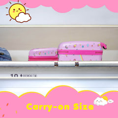 2 Pieces Kids Carry-on Luggage Set with 12 Inch Backpack-Pink