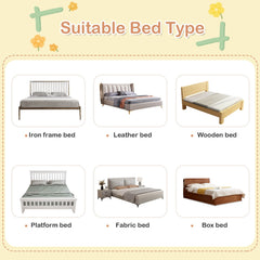 76.8 Inch Baby Bed Rail with Double Safety Child Lock-Gray
